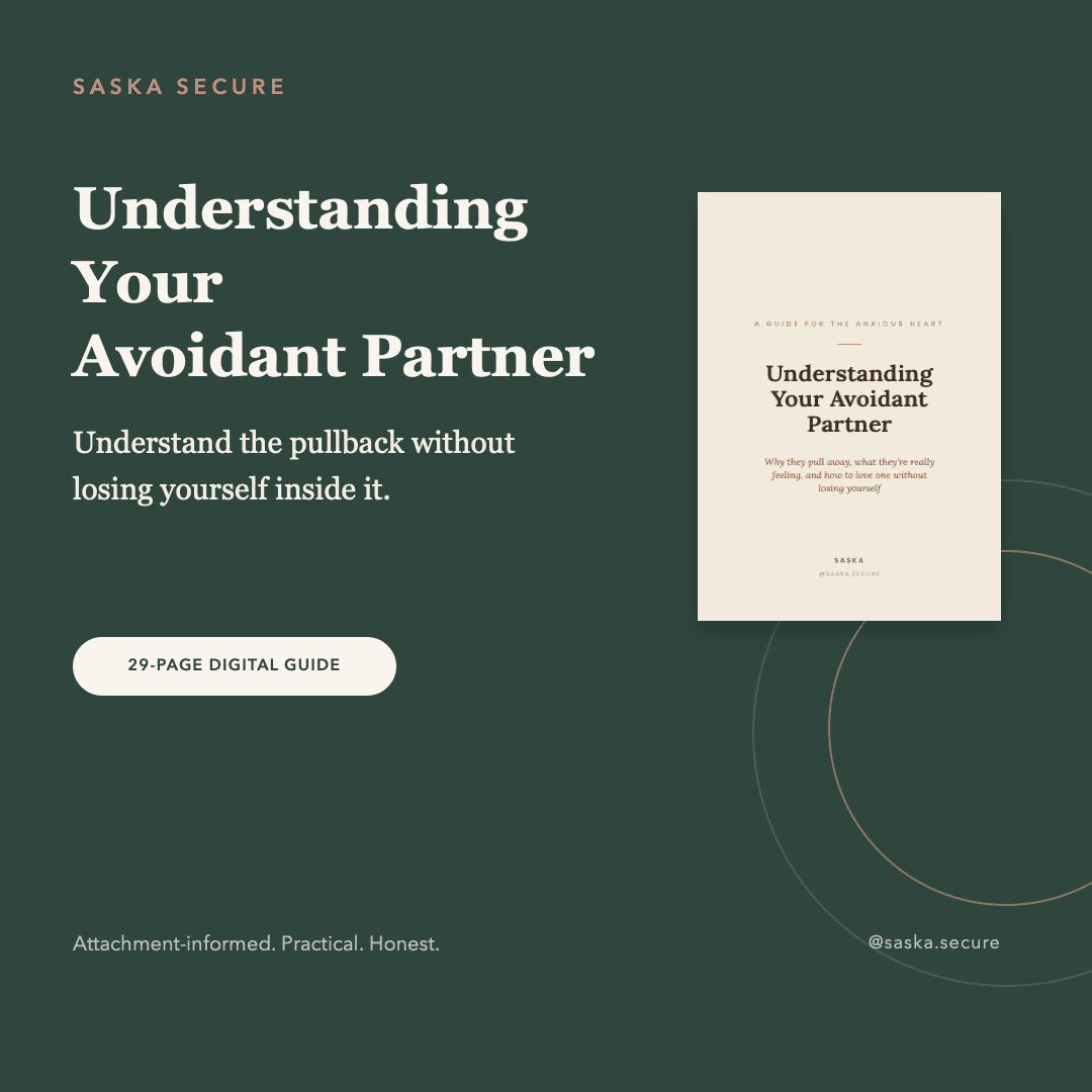 Understanding Your Avoidant Partner — understand the pullback without losing yourself inside it. Attachment-informed, practical, honest.